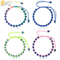 CSJA Wholesale Handmade Adjustable Thread String Lucky Braided Rope Turkish Blue Evil Eye Bracelets for Men Women S934