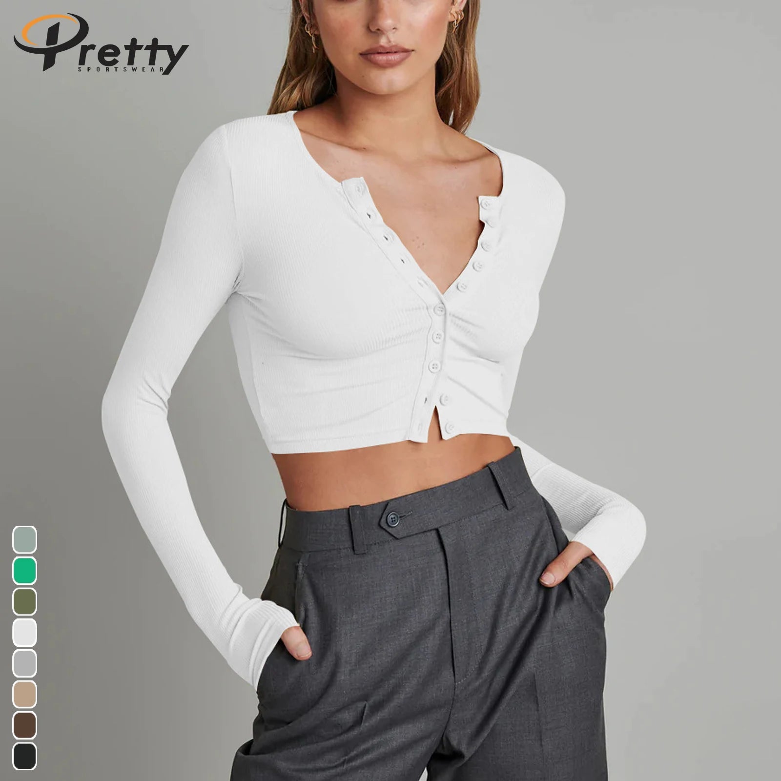 Women's Off  Shoulder Top Casual Basic Tee for Women Workout Basic Outdoor Long Shirt Knitted Cardigan Crop Top BM Short Top