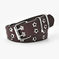 2024 Korean Version Hollow Punk Casual Leather Alloy Belt Fashion Star Air Eye Decorated Double Row Durable 3.3cm 110cm Hip Hop