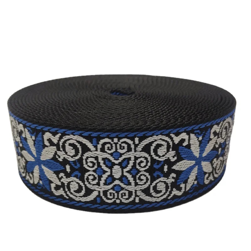 National Style Embroider Bag Strap 2'' Exquisite Pattern Design Flower Polyester Embroidery Technology Embroidered Garment Belt