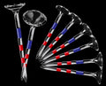QJ Golf Brand 3 1/4'' Transparent Plastic Anti-Spin Golf Tees 8-Prong Large Cup Design Reduces Sidespin Custom Logos Available