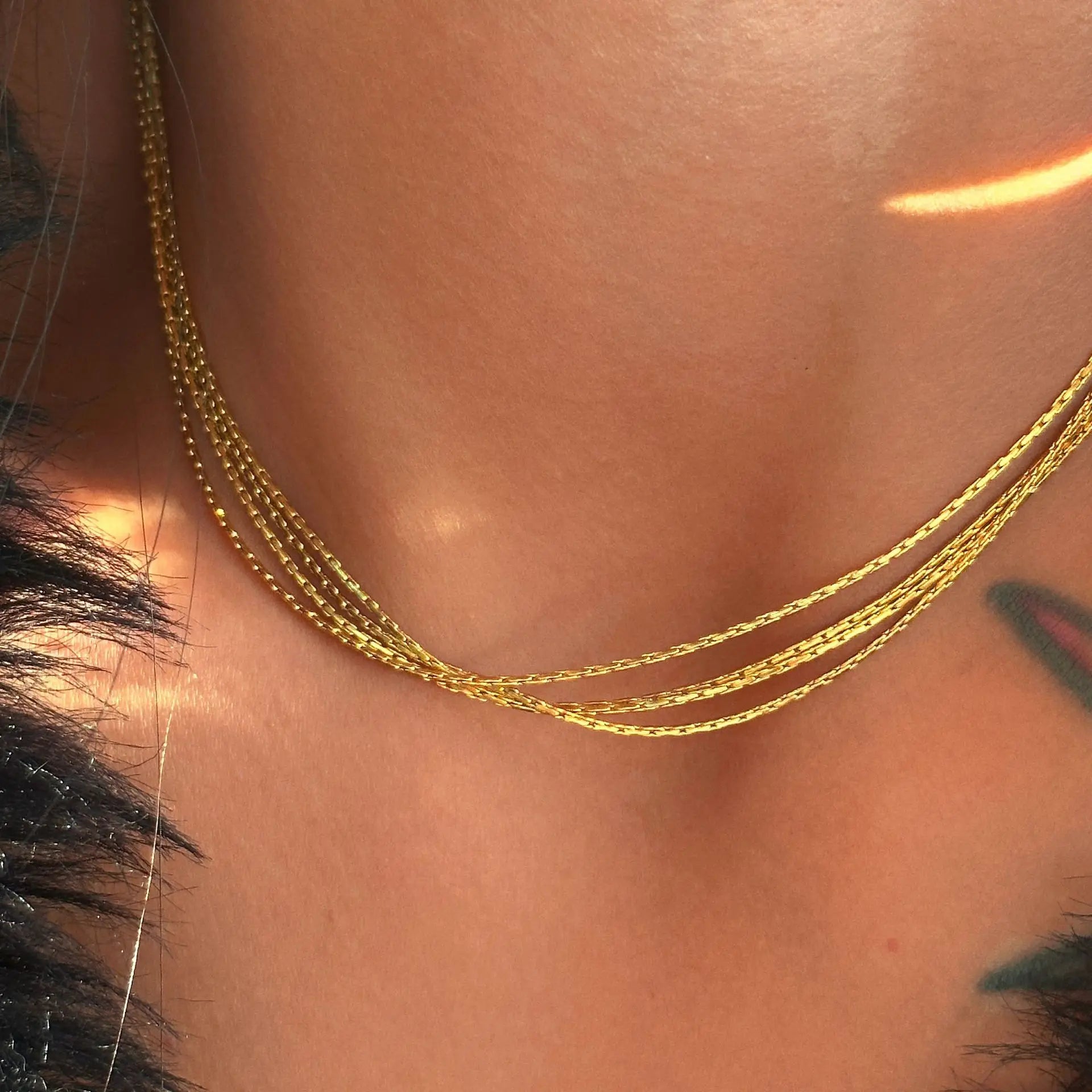 Fashion Jewelry Non Tarnish Gold Plated Chain Choker Stainless Steel Jewelry 18k Gold Chain Necklace Stackable Chain Necklace
