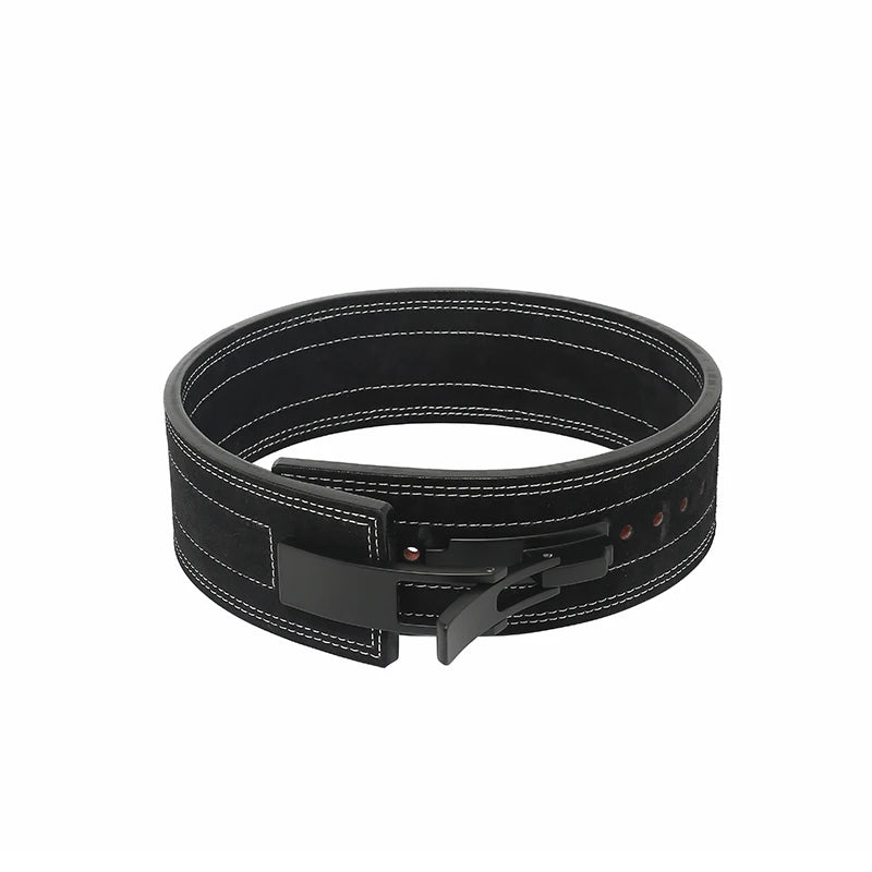 Drop Ship Custom Logo Anime Lever Powerlifting Belt 10mm Genuine Leather Steel Buckle Fitness Weightlifting Belt Breathable
