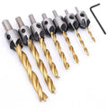 3-10mm Round Shank HSS Titanium Coated Countersink Drill Bit Carpentry Reamer Woodworking Boring Chamfer End Milling Hole Wood