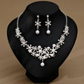 Beauty Design Alloy Crystal Wedding Gift Unique Bridal Snowflake Handmade Jewelry Set