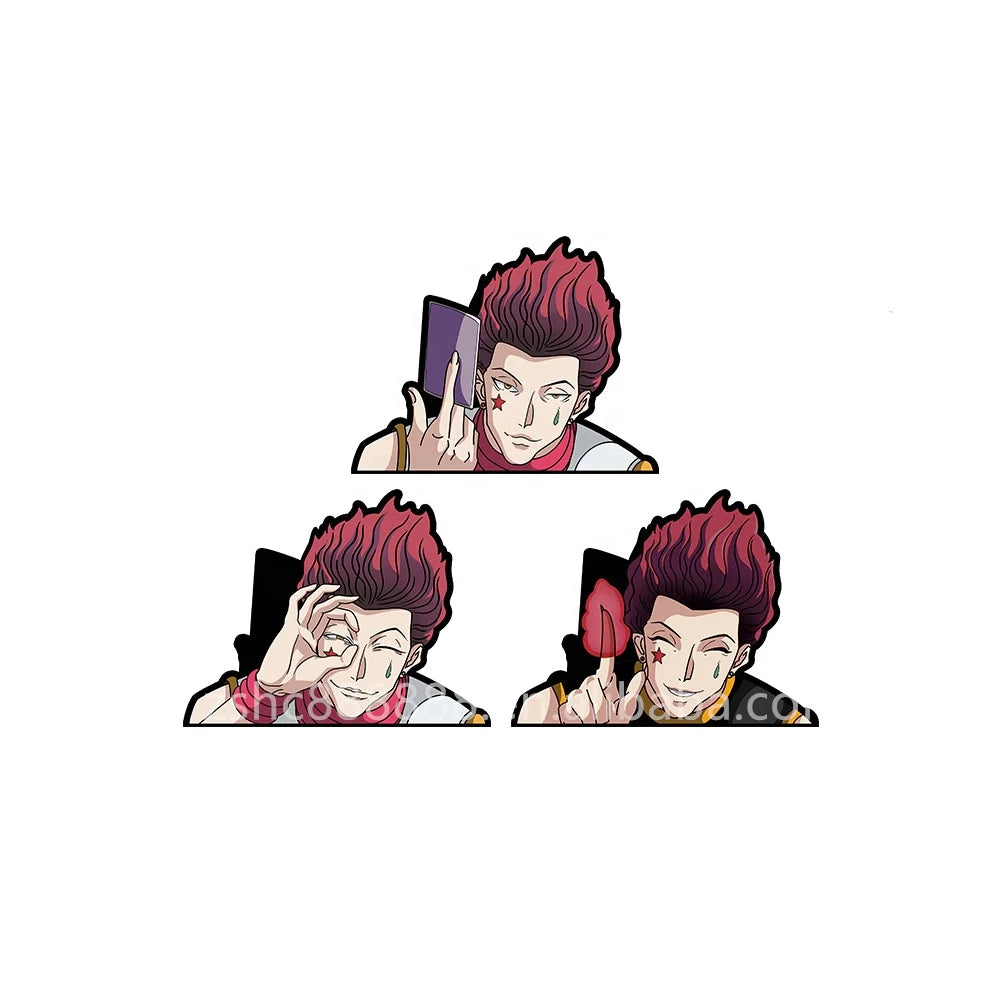 Hisoka Motion Sticker Hunter X Hunter Anime Peeker Sticker Waterproof Decals for Cars Laptop Refrigerator