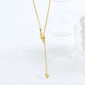 Trendy 18k Gold Stainless Steel Heart Knotting Adjustable Pendant Geometric Charm Long Necklaces Women Necklace
