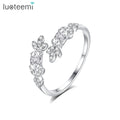 LUOTEEMI Luxury Designed Flower Woman Finger Fashion Lady Trendy Jewelry Zirconia Girl Zircon Fancy Ring