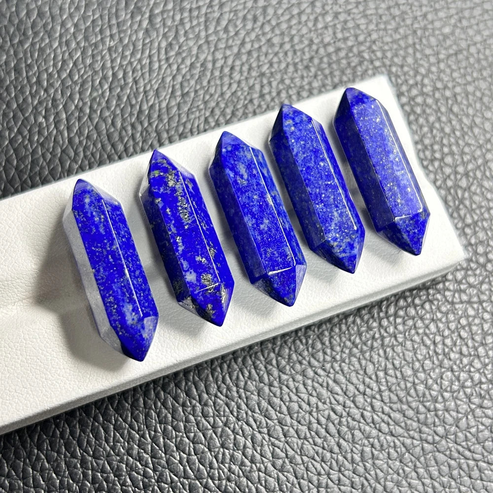 Natural Dark Blue Lapis 8mmx32mm Hexagonal Prism Loose Gemstones Lapis Lazuli Stone