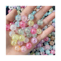 Wholesale AB Colorful Acrylic Crackle Loose Spacer Beads for Necklace Bracelet Earrings DIY Jewelry Craft Making
