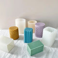 3D Silicone Candle Molds Geometric Shape Silicone Mold Homemade Beeswax Candles Bath Mini Soap Mold