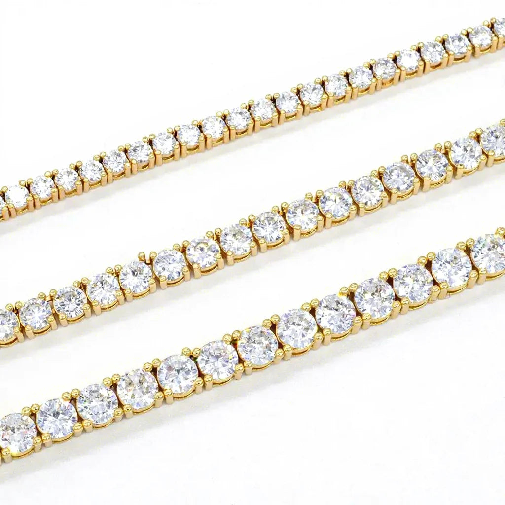 3mm 4mm 5mm 10k Gold Moissanite Tennis Bracelet New Design Round Brilliant Cut VVS Moissanite Diamond Tennis Chain