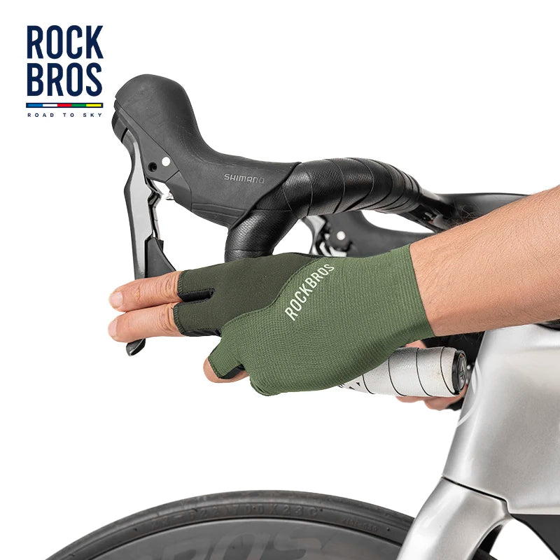 ROCKBROS ROAD to SKY Cycling Gloves Half Finger Shockproof  Wear Resistant Breathable MTB Road Bike Gloves Sports Bike Equipment