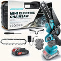 Cordless Mini Chainsaw 6 Inch Electric Chain Saw With 2 Batteries & Charger Lightweight Chainsaws Powered