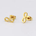 Minimalist Hypoallergenic 18K Gold Tiny Infinity Stud Earrings for Women Fashion Stainless Steel Stud Earrings Wholesale