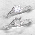 Sterling Silver 5mm/0.5 Carat Semi Mount Ring Frame Blank Moissanite Diamond Setting Base Without Center Stone Inlay for DIY