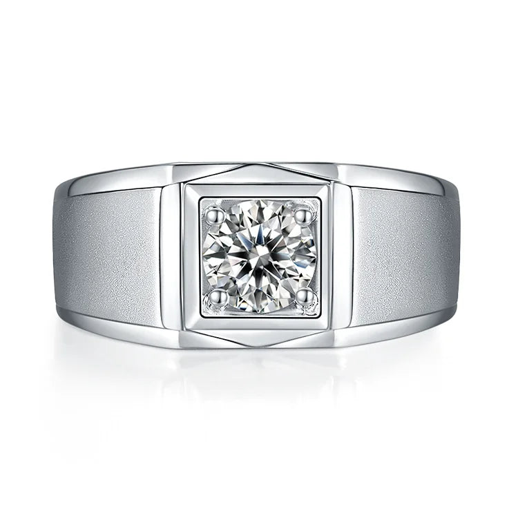 Men's Jewelry 925 Silver Stacking 2 Carat Moissanite Diamond Ring for Gift