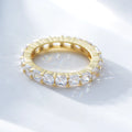 Manufacturer Wholesale Hip Hop Fashion 925 Sterling Silver Shiny Cubic Zircon Wedding Eternity Band Tennis Rings for Men Women