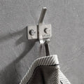 Modern Wall Mount Double Hook Rail for Bathroom & Kitchen 304 Stainless Steel Brushed Finish Easy Installation