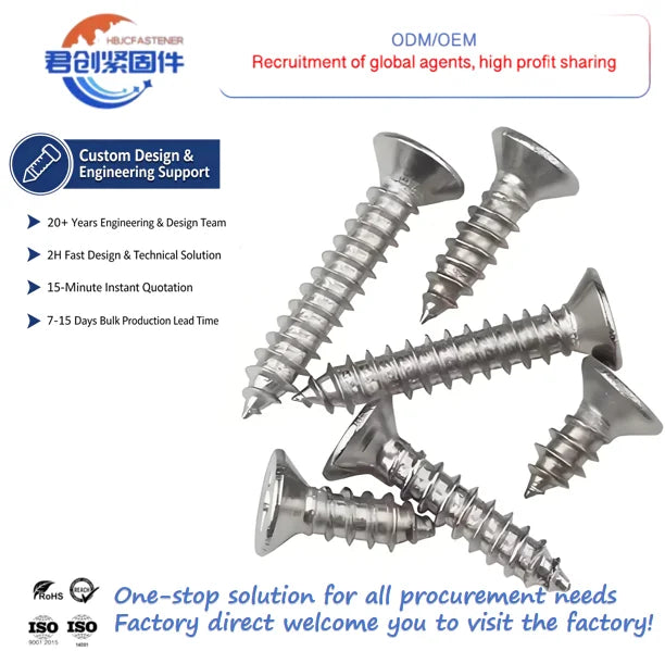 Cross Slotted Machine Screws Galvanized (Blue White Colorful Black) CSK Head Cross Taping Screw Fasteners Manufacturer