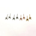2.5mm -8mm Soild 925 Sterling Silver 4 Claw Setting Zircon Ear Studs Empty Bracket for Jewelry Making Accessories