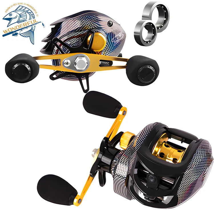 Explosion-proof Metal Spinning Water Drop for Sea Raft Bait Casting Magnetic Brake High-quality 7.2:1 Gear Ratio 18+1 Bearings
