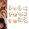 Fashion Earrings No Ear Pierced Ear Cuff Clip Without Hole Gold Plated Cartilage Women Earring Clip Set