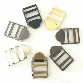 Plated Brass/Iron Double Bar Ladder Lock Buckle Strap Eco-friendly Durable Nickel-Free Metal Color Accessory for Bags