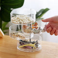 360 Rotating Plastic Jewelry Organizer Earrings Makeup Cosmetics Desktop Storage Necklace Jewelry Holder Multi-Layered Jewelry
