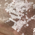 Nude 7mm Sequins Haute Couture Sheer Sequin Dress Fabric