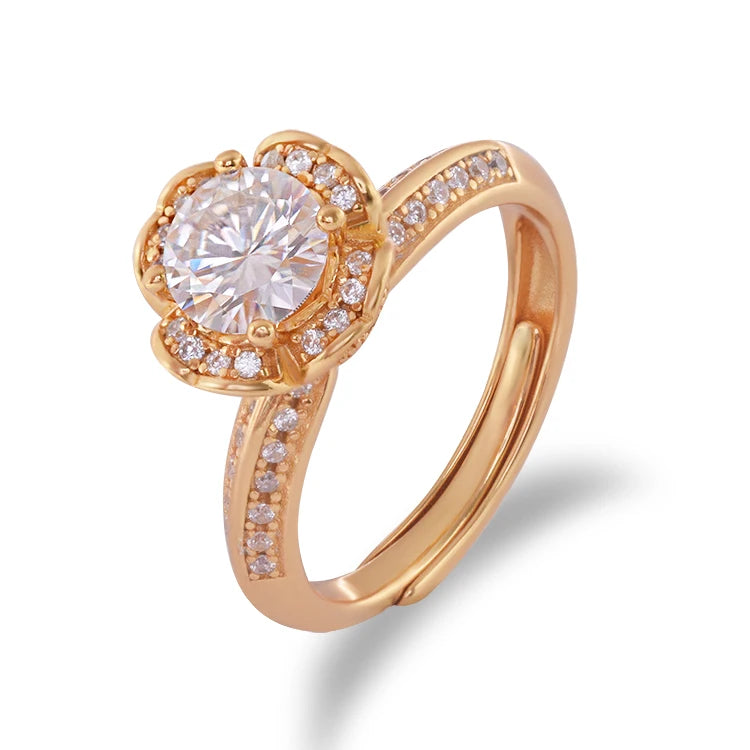 Ladylike Lab Created Gemstone Antique Ring 18K Gold Plated 925 Sterling Silver Wedding Rings for Women