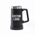Black Double Wall Stainless Steel Beer Mug Vacuum Insulated Metal Beer Steins