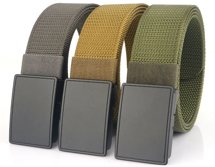 High Quality Outdoor Man's Nylon Tactical Belt Hot Sale Unisex Braided Metal Buckle Casual Nylon Belt