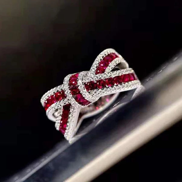 CAOSHI New Bowknot Design Zirconia Ring Women for Factory Price Round Silver Plated Finger Birthday Party Finger Rings Custom