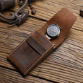YY Vintage Japan Style Genuine Leather Watch Case & Portable Pouch for Travel