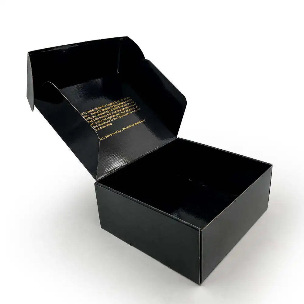 Digital Printing Recyclable Corrugated Paper Custom Folding Box Corrugated Box Black Corrugated Box
