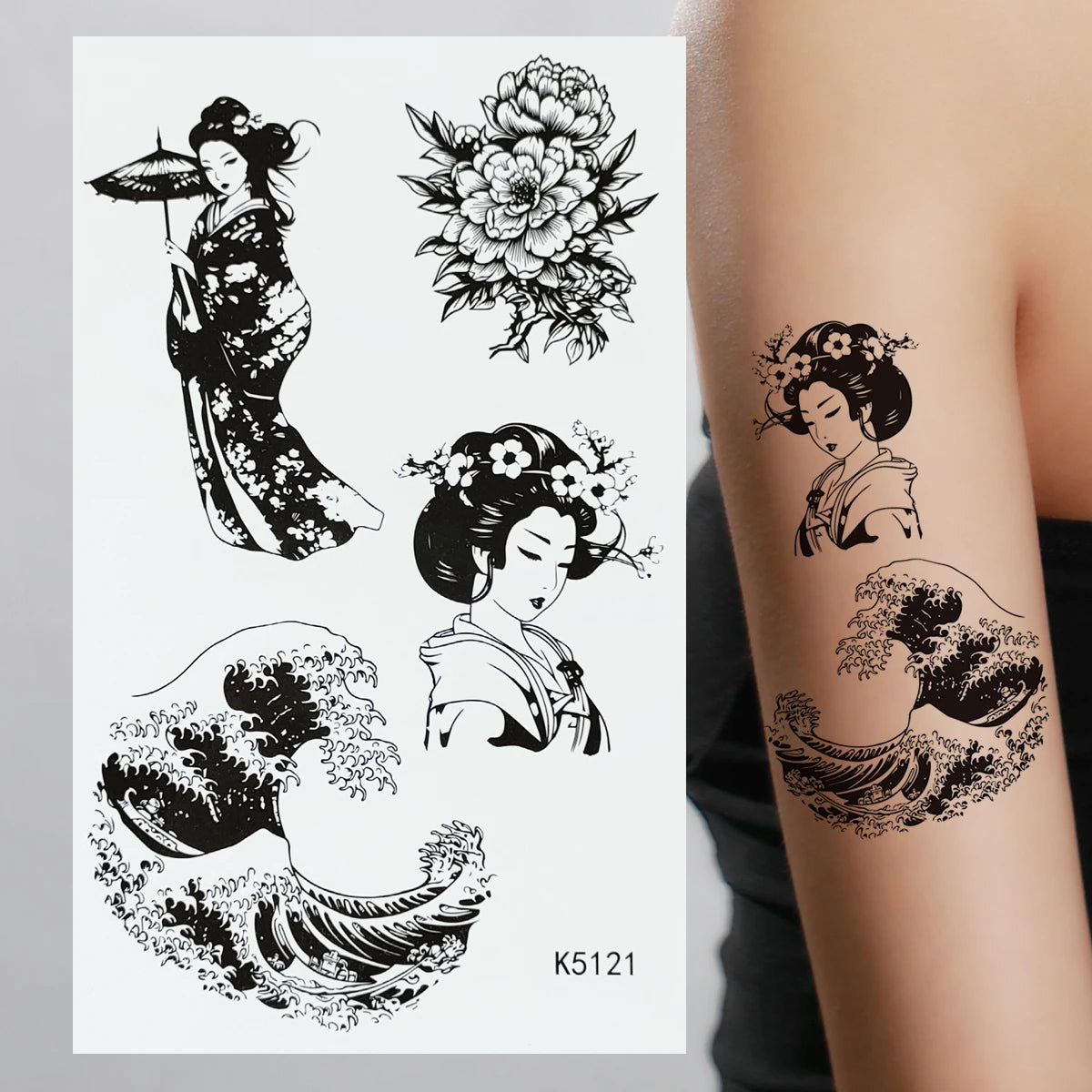 Custom OEM Wholesale High Quality Body Hand Temporary Tattoo Stickers  Body Flower Top Fashion Fake Tattoo Supplies for Tattoos