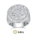 Luxury Moissanite Iced Out Ring Gra Certified Moissanite S925 Sterling Silver Gold Plated Hiphop Moissanite Ring Men