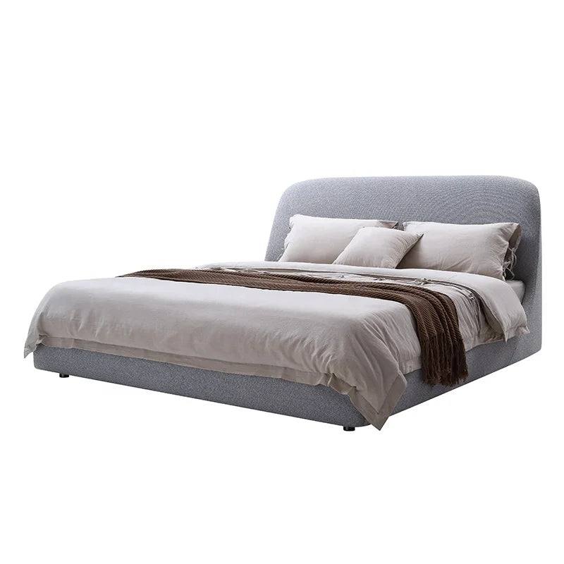 Wholesale Modern Nordic Design Soft Bed King Queen Size Wood Frame Fabric Upholstered Storage Extendable Bedroom Set