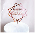 Rose Gold Acrylic Cake Topper China Factory Supplier Happy Wedding Cake Decoration