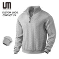 Clearance Sales Men Knit Sweatshirt - Autumn Winter Half Zip Stand Collar Casual Sport Pullover (Wholesale OEM/ODM)