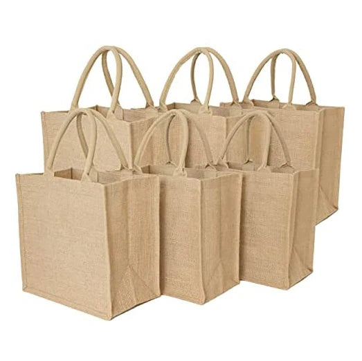 2025 Customize Logo Eco Friendly Wholesale Reusable Bags Front Canvas Pocket Shopping Beach Jute Tote Bag
