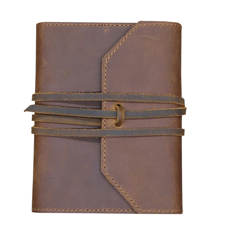 Seller A5 A6 Custom Stamped Demboss Logo Handmade Creative Genuine Leather Planners Journals with Cheap Price
