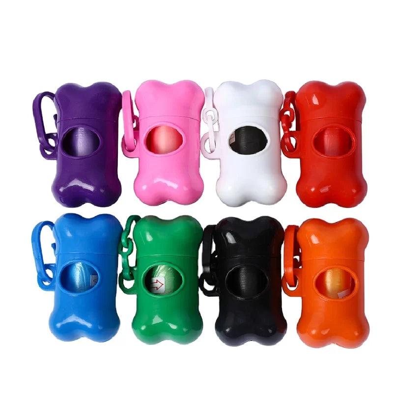 Custom Eco-friendly Soft Plastic Vegetable Fibre Bone Shape Pet Dog Poop Bags Spuort Dispensers