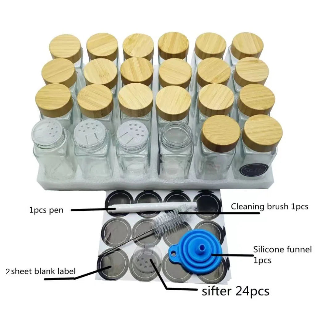 Eco Friendly Food Containers Glass 120ml 4oz Spice Storage Jars Set Kitchen Supplies