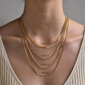 Joolim Jewelry 18K Gold Plated Dainty Square Snake Chain Necklace Stainless Steel Jewelry Wholesale 1.5/2mm