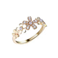 Kirin Jewelry's Luxury 925 Sterling Silver Zirconia Flower Shape Moissanite Wedding Rings for Women
