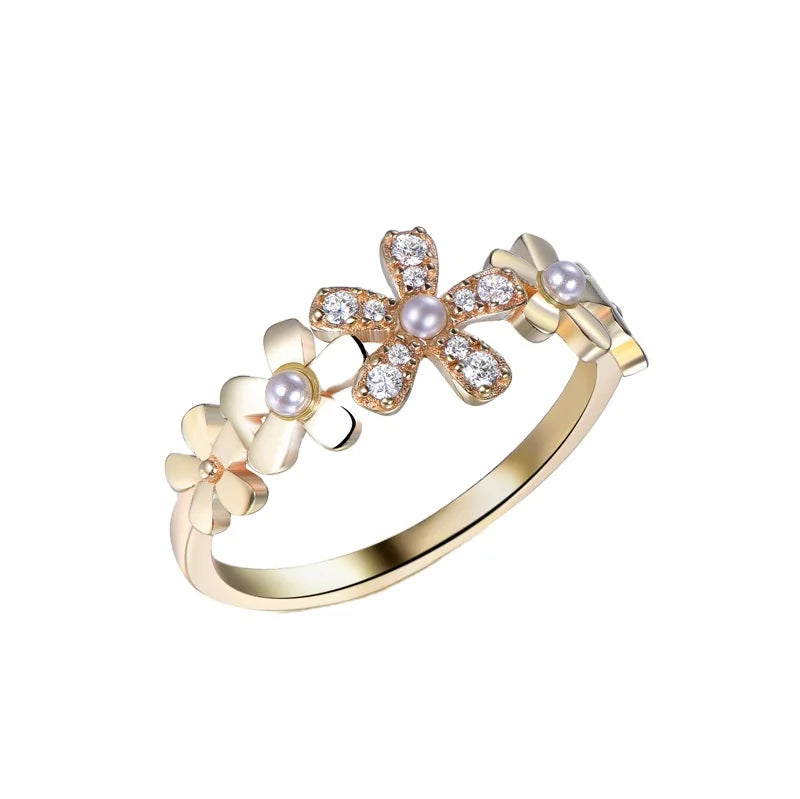 Kirin Jewelry's Luxury 925 Sterling Silver Zirconia Flower Shape Moissanite Wedding Rings for Women
