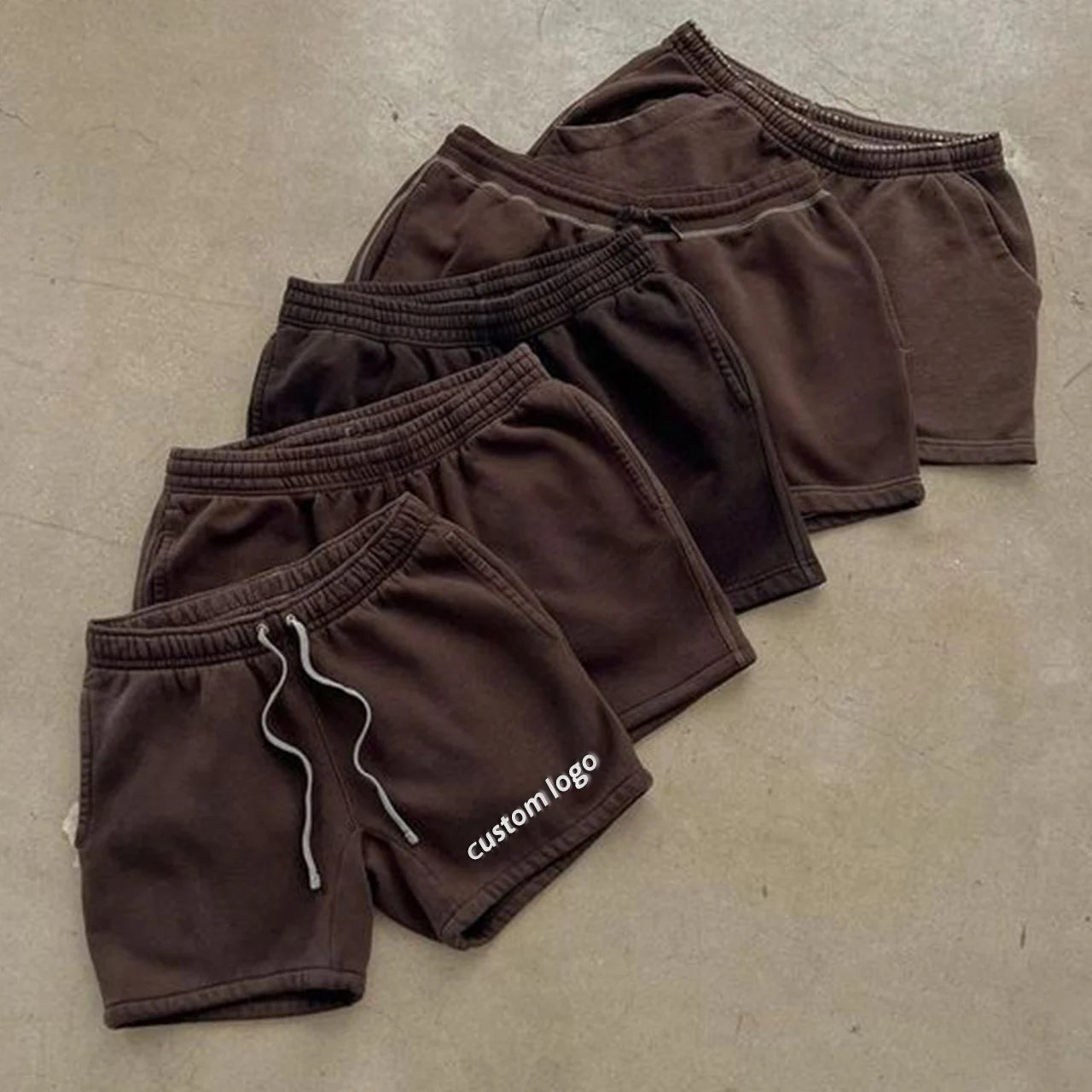 Luxury Streetwear 100% Cotton Custom Unisex Blank French Terry Sweat Shorts Acid Washed Shorts for Men