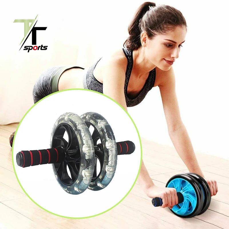AB Wheel with Bearing and Free Knee Mat EVA Handles Commercial Use Gym Equipment for Bodybuilding Muscle Exercise